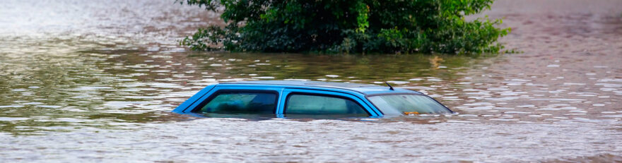 Car in a flood in need of Auto Insurance in Seymour, IN, Madison, IN, Columbus, IN, North Vernon, and Surrounding Areas