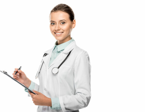 medical professional with a clipboard providing Medicare Supplements in Columbus, IN