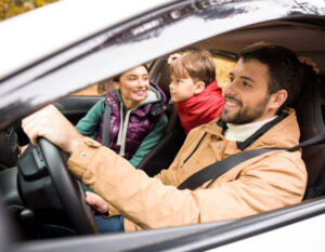 Family in Car with Auto Insurance in Seymour, IN