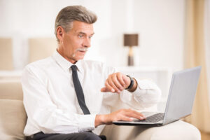 Man on Laptop for Medicare Advantage Open Enrollment in Seymour, IN