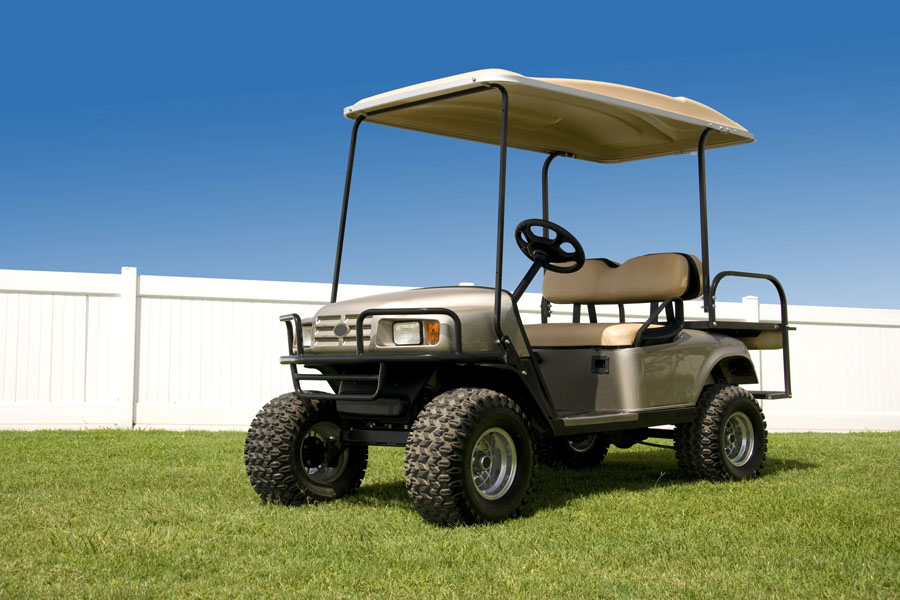 An Insured Golf Cart in a North Vernon, IN Backyard
