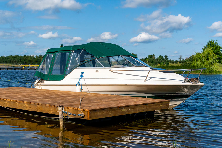 An Insured Boat, Docked at a Columbus, IN Lake