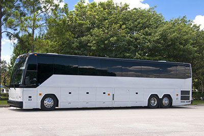 An Insured Motorcoach Parked in a Versailles, IN Parking Lot
